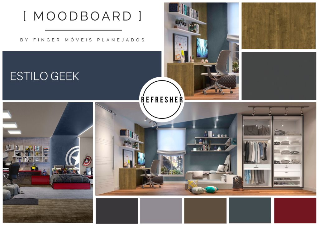 estilo de decoração geek - Moodboard by Refresher Trends