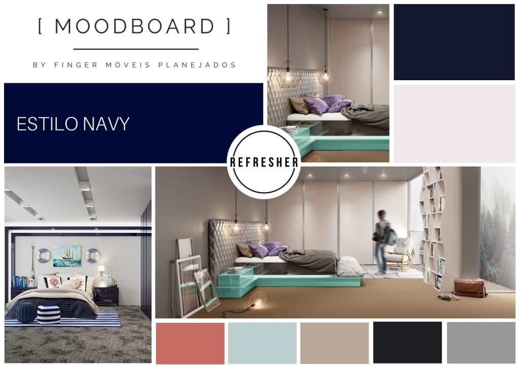 estilo de decoração navy - Moodboard by Refresher Trends
