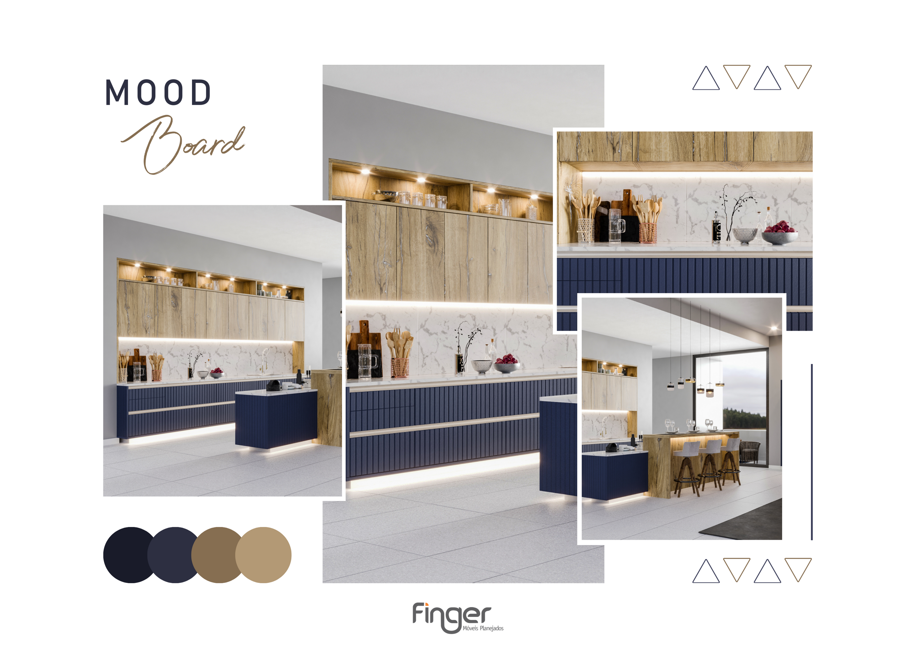 moodboard - Cozinha Azul e Madeira