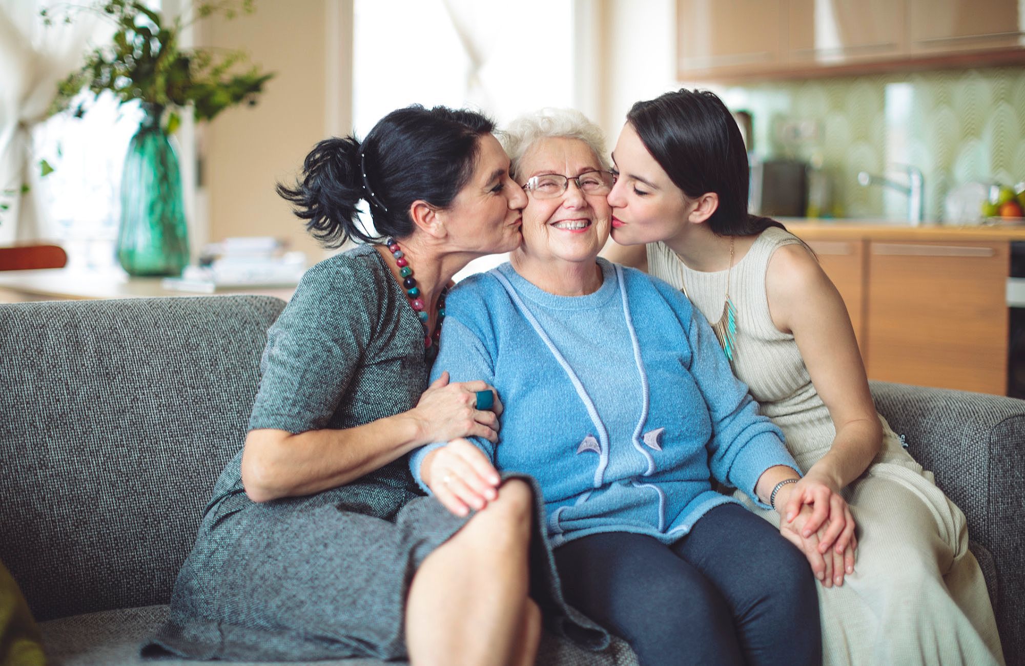 Elder mom. Женщина мать. Mom, son and дочь. Family grandmother.