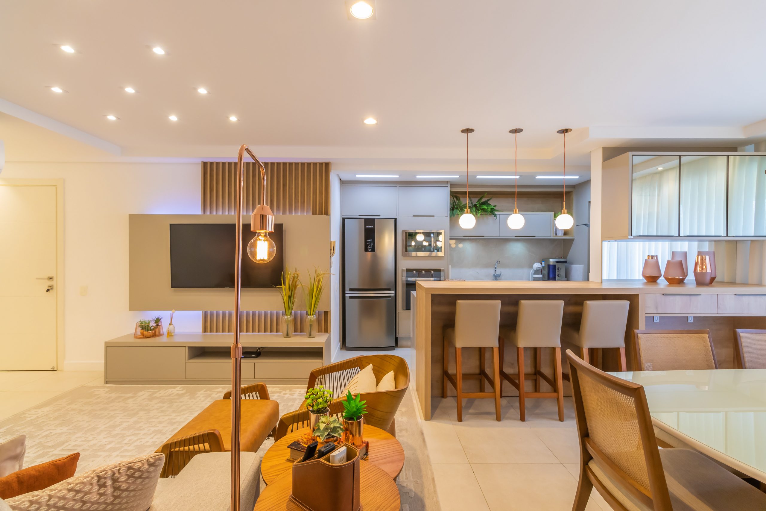 Ambientes Integrados Apartamento na Praia