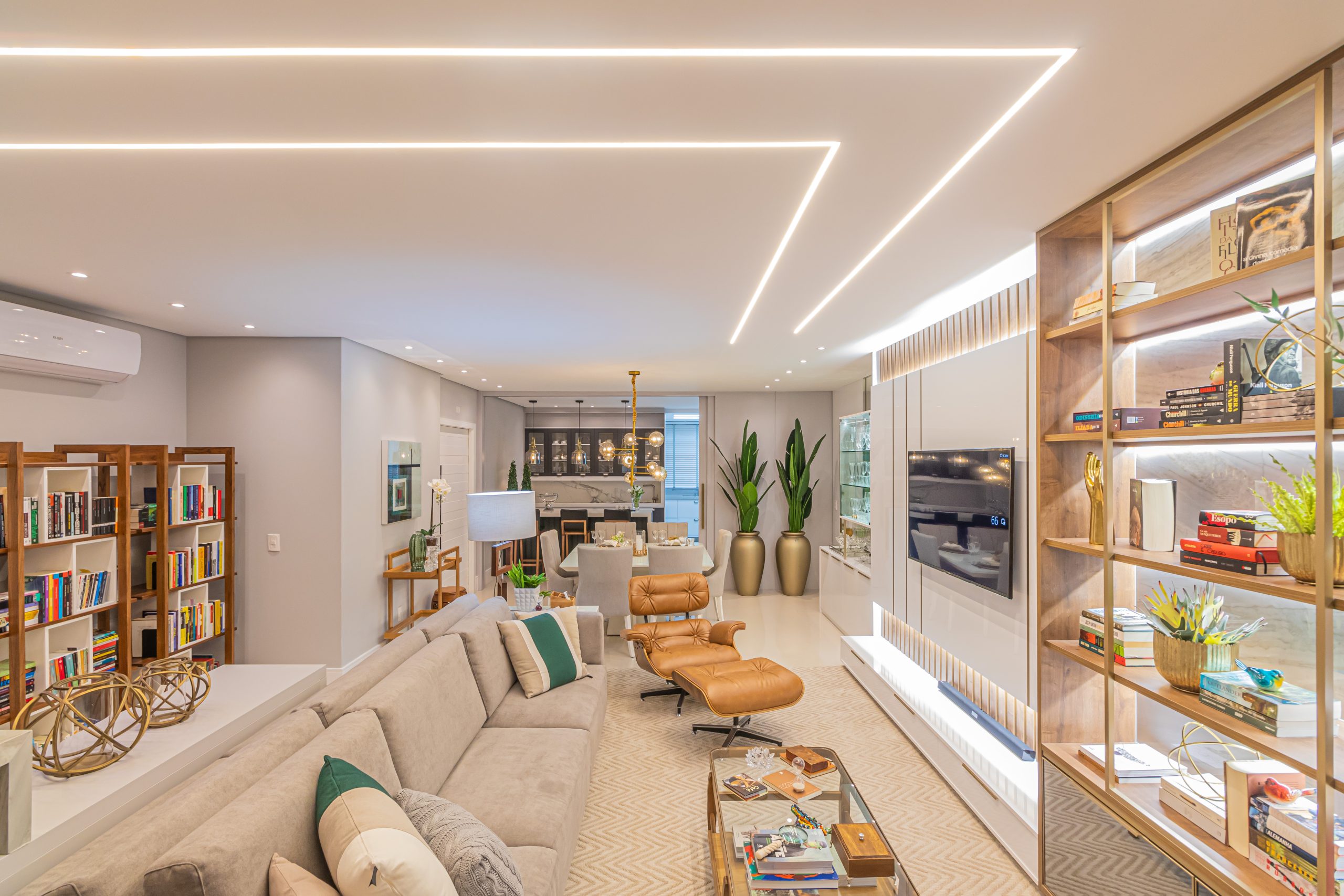 sala com cozinha americana integrada