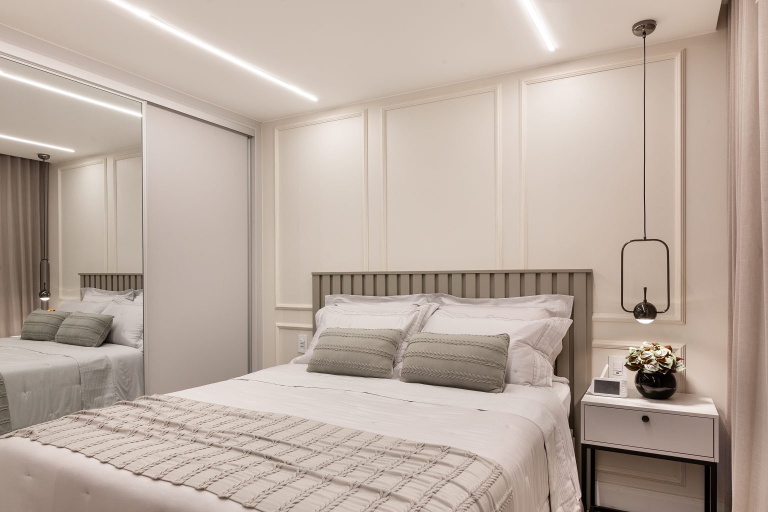 Quarto de casal clean moderno • Finger Móveis Planejados