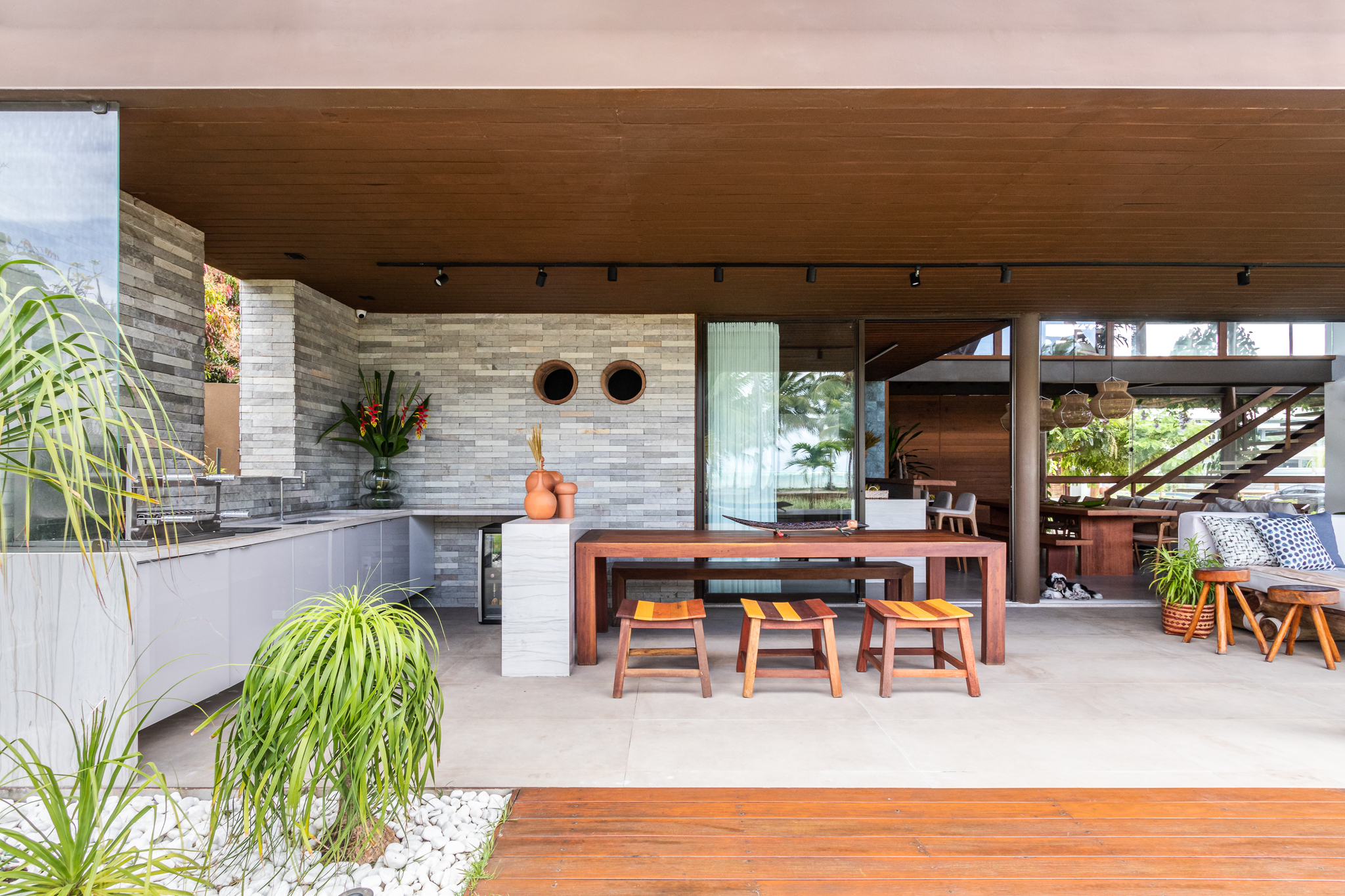 cozinha gourmet externa com ilha