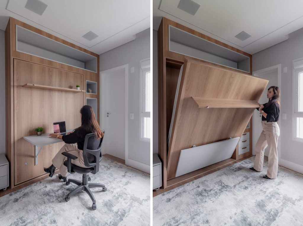 ambientes multifuncionais - quarto com home office 