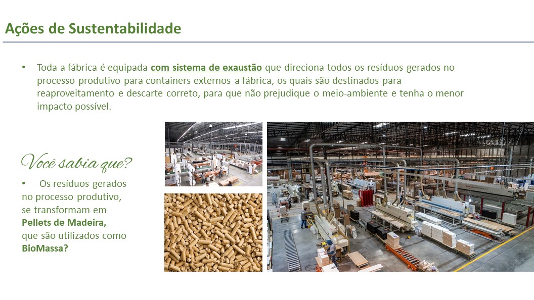 sustentabilidade na indústria, programa de reaproveitamento dos resíduos gerados no processo produtivo - fábrica de móveis planejados