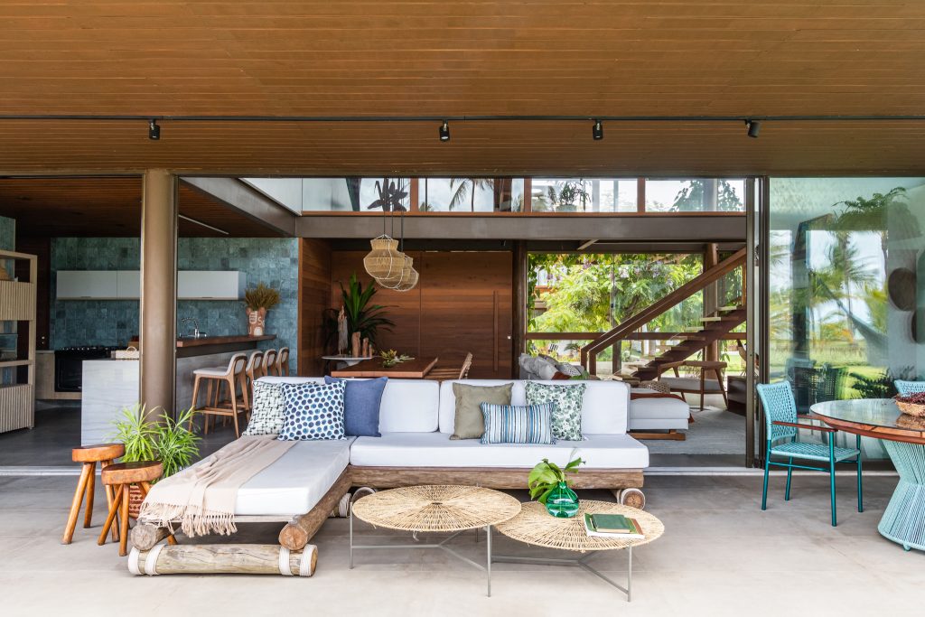 Decoração de casa de praia, em Maragogi - Estilo rústico chic - sala