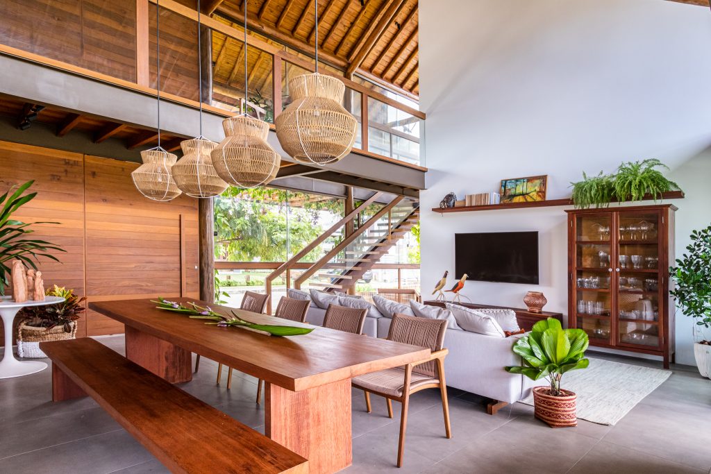 Decoração de casa de praia, em Maragogi - Estilo rústico chic - sala