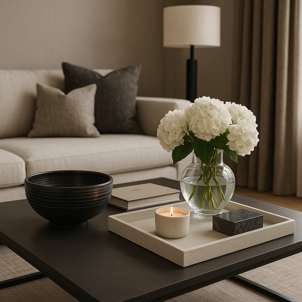 decoração de mesa de centro para sala de estar de alto padrão - arranjo floral