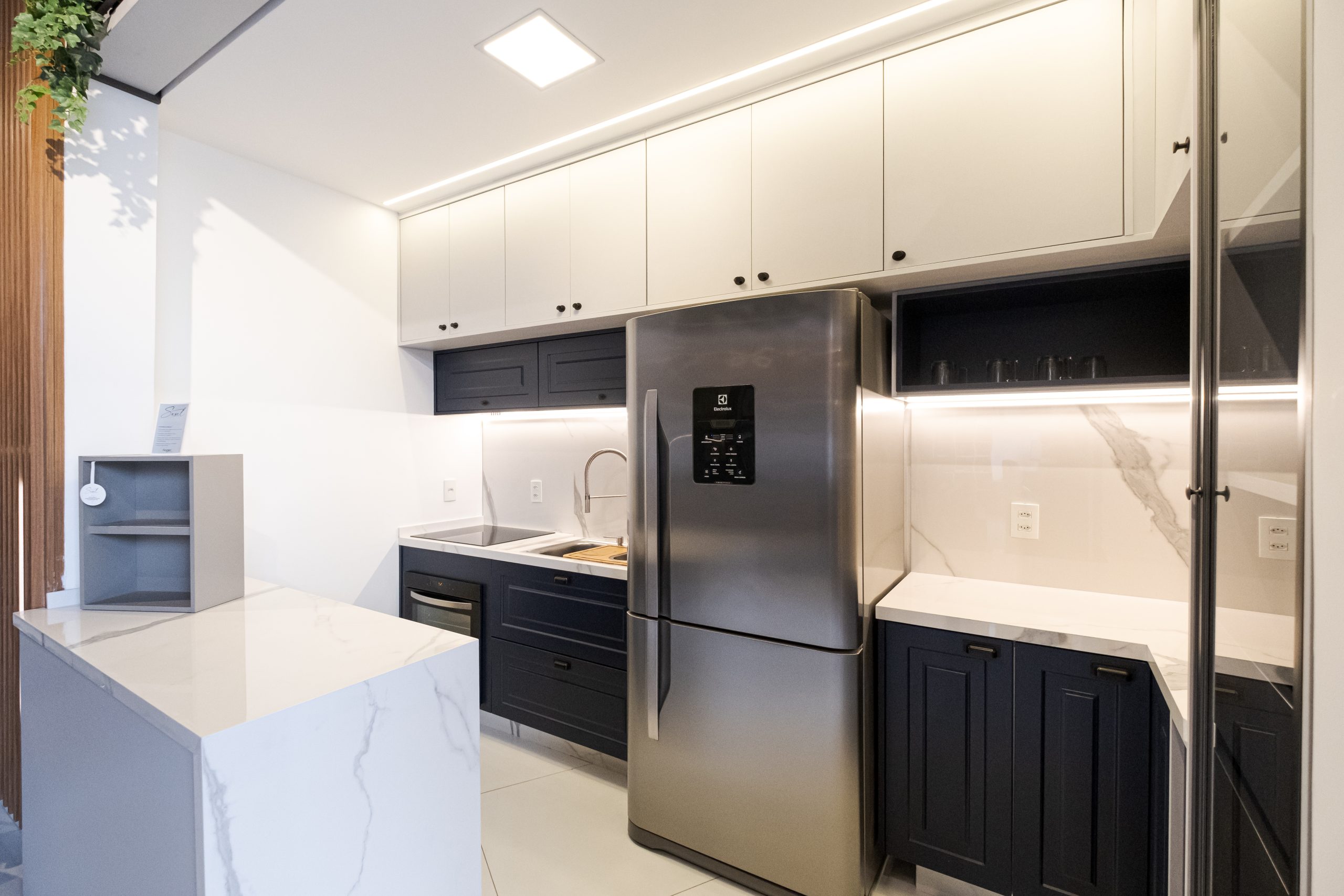 Cozinha Azul com branco