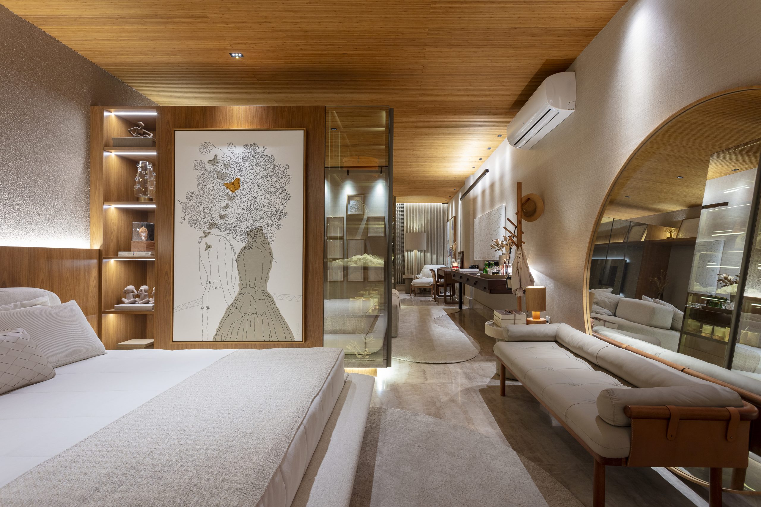 Suíte AMAR — refúgio que respira presença e liberdade ✨ Na Mostra Casas Conceito 2025, a arquiteta Adriane Lins apresenta um projeto que é poesia em forma de espaço: a Suíte AMAR. Mais do que um quarto, é um manifesto de afeto. Duas suítes que não separam, mas ampliam o encontro — permitindo que cada um mantenha seus próprios ritmos, sem perder a conexão essencial do viver a dois. Aqui, intimidade é traduzida em liberdade: um ambiente multifuncional que acolhe silêncio, criação, descanso ou companhia. Porque amar também é permitir respirar. Amar é ser inteiro, mesmo juntos. 💙 Mostra CasasConceito | Ambiente Suíte Amar | Salvador Bahia