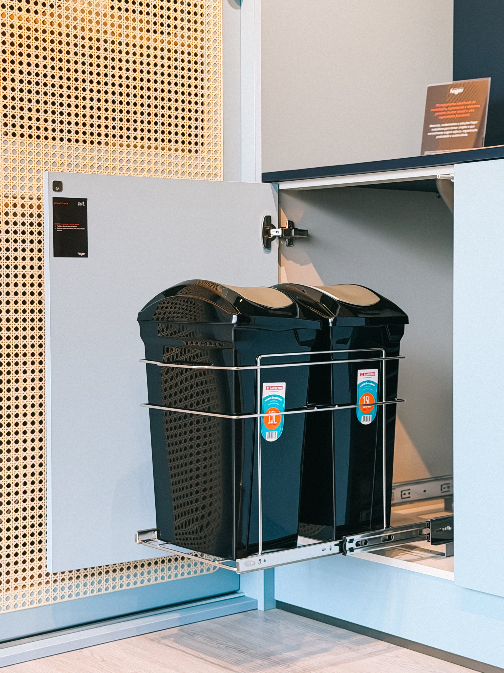 Organizador de cozinha - lixeira ecológica de inox - zeithaus